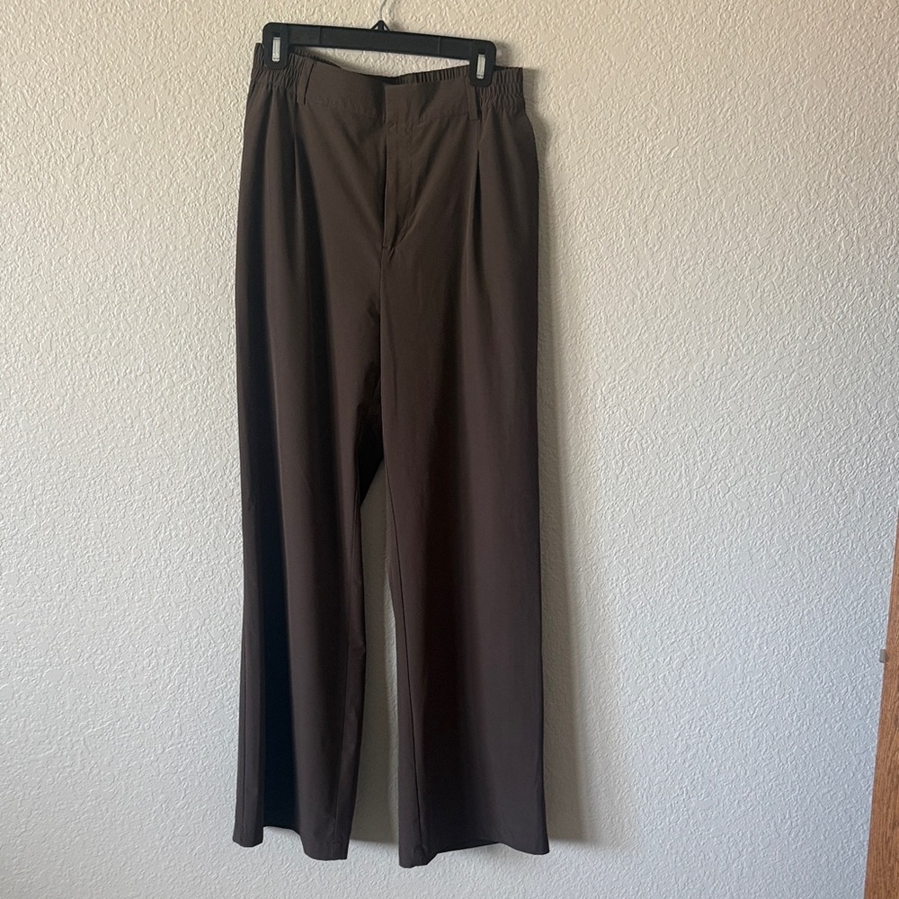 ALO Yoga Brown Wide-Leg Trousers